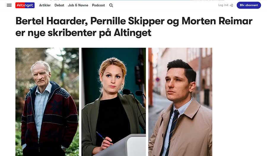 Artikel Altinget - Morten Reimar